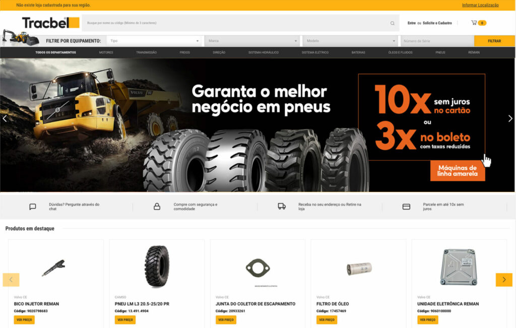 e commerce Tracbel Tracbel 55 anos como um dos maiores distribuidores de máquinas pesadas do Brasil